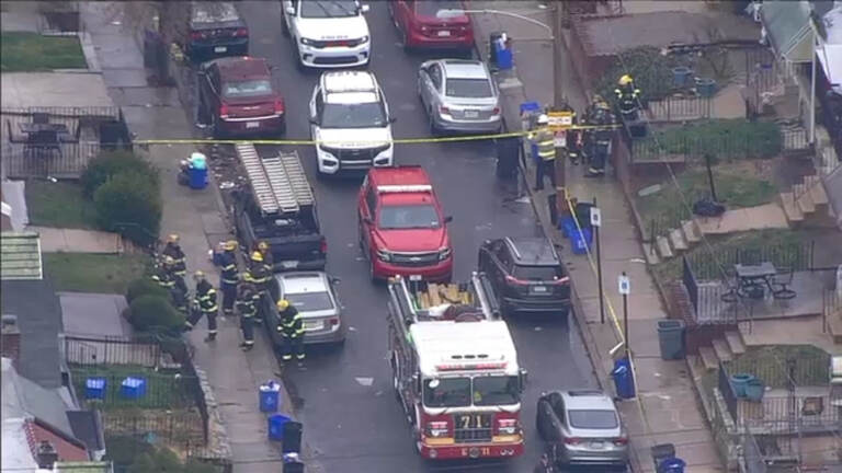 6abc's Chopper 6 was live over the scene where there was a heavy police and fire presence. (6abc)