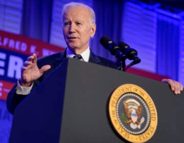 President Joe Biden delivers remarks to the 2023 International Association of Fire Fighters Legislative Conference, Monday, March 6, 2023, in Washington