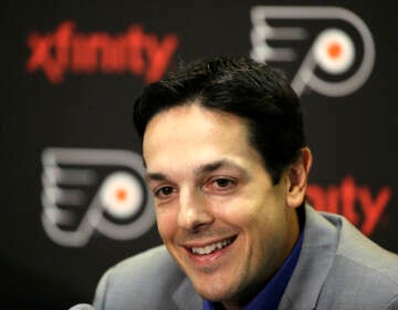 File photo: Danny Briere speaks during a news conference Tuesday, Aug. 18, 2015, in Voorhees, N.J.