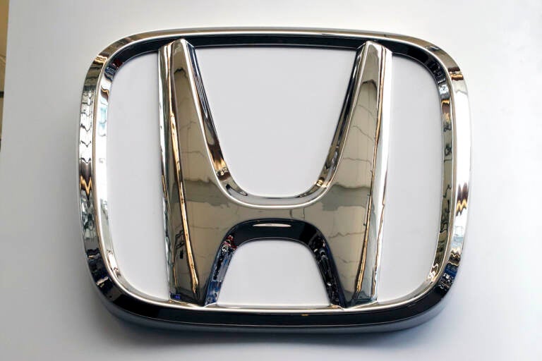 This Feb. 14, 2019 file photo shows a Honda logo at the 2019 Pittsburgh International Auto Show in Pittsburgh