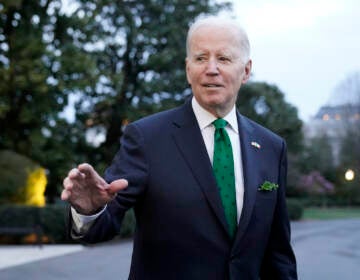 President Joe Biden waves as he walks to Marine One upon departure from the South Lawn of the White House, Friday, March 17, 2023, in Washington