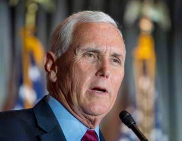File photo: Former Vice President Mike Pence speaks at a Coolidge and the American Project luncheon in the Madison Building of the Library of Congress, Feb. 16, 2023, in Washington
