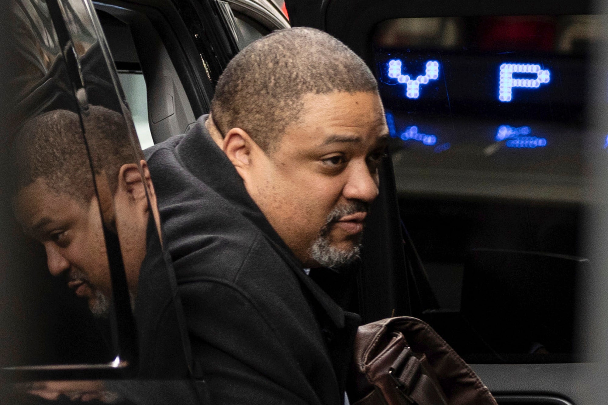 Manhattan District Attorney Alvin Bragg arrives at the District Attorney's office in New York