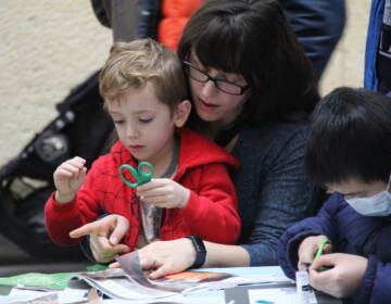 Children observed the 3D art pieces and create some works of their own during the PECO Free First Sunday Family Day on Mar. 5, 2023 at the Barnes Foundation