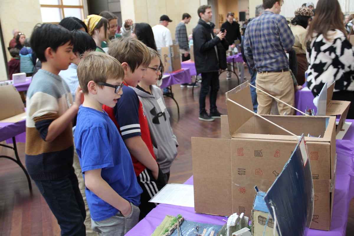 Children observed the 3D art pieces and create some works of their own during the PECO Free First Sunday Family Day on Mar. 5, 2023 at the Barnes Foundation