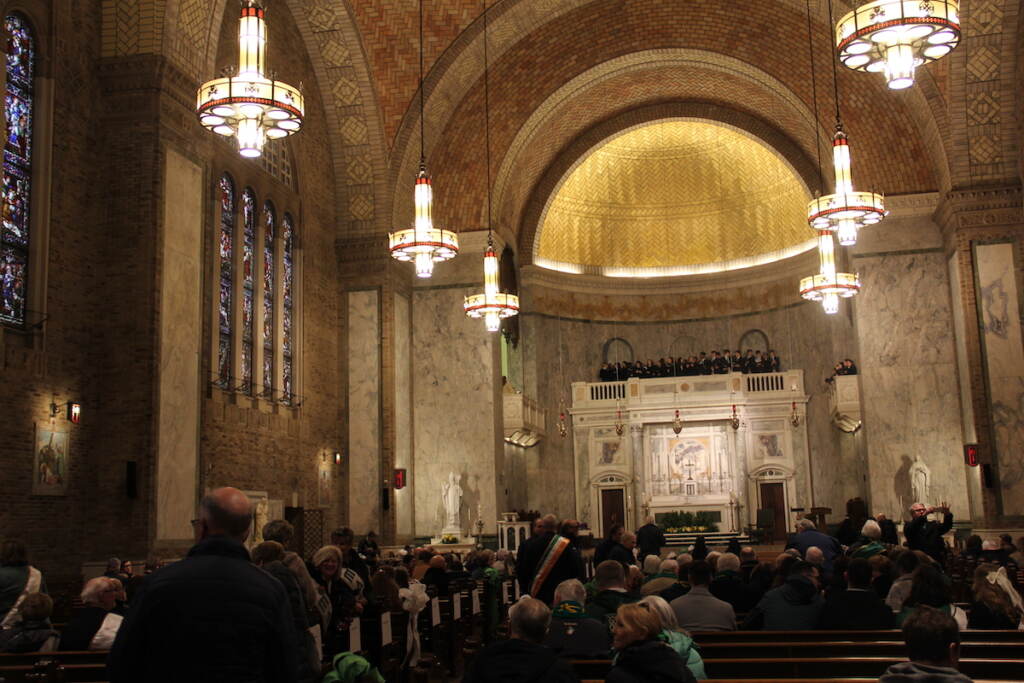 Faith is one of the pillars of St. Patrick's Day festivities, as churchgoers arrived early at St. Patrick Church in Rittenhouse Square