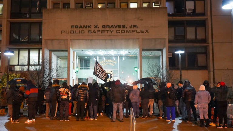 Protesters rally outside the Paterson Police Department on March 10 over the killing of Najee Seabrooks.