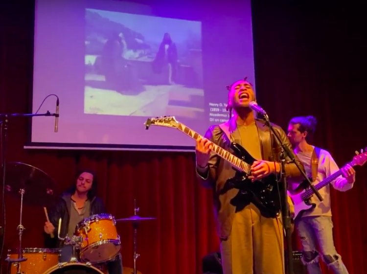 Kingsley Ibeneche, performing as part of an earlier ''Multitudes'' concert at World Cafe Live, taken from a video shot by World Cafe Life