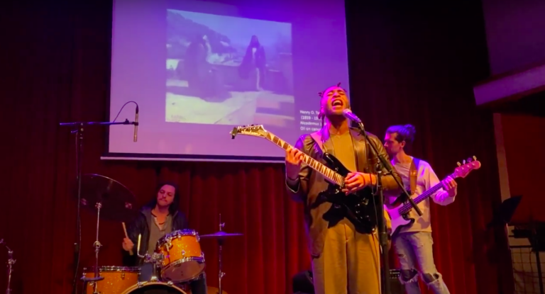 Kingsley Ibeneche, performing as part of an earlier ''Multitudes'' concert at World Cafe Live, taken from a video shot by World Cafe Life