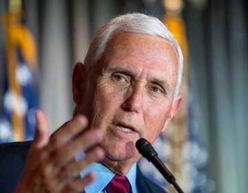Former Vice President Mike Pence speaks at a Coolidge and the American Project luncheon on Feb. 16