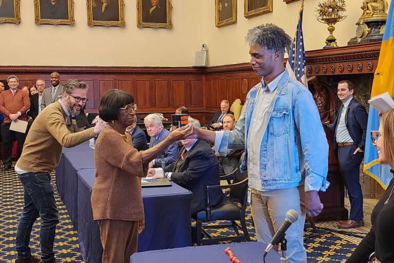 Former Councilmember Marian Tasco draws number 2 ballot slot for mayoral candidate Cherelle Parker. (Tom MacDonald/WHYY)