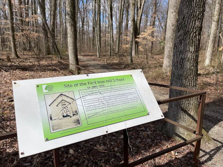 Vandalism at the new African American historic trail. (Johnny Perez-Gonzalez/WHYY)