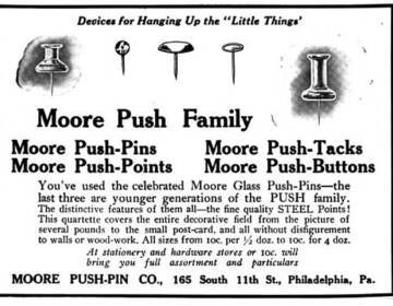 Advertisement for Push Pins from the 1900's