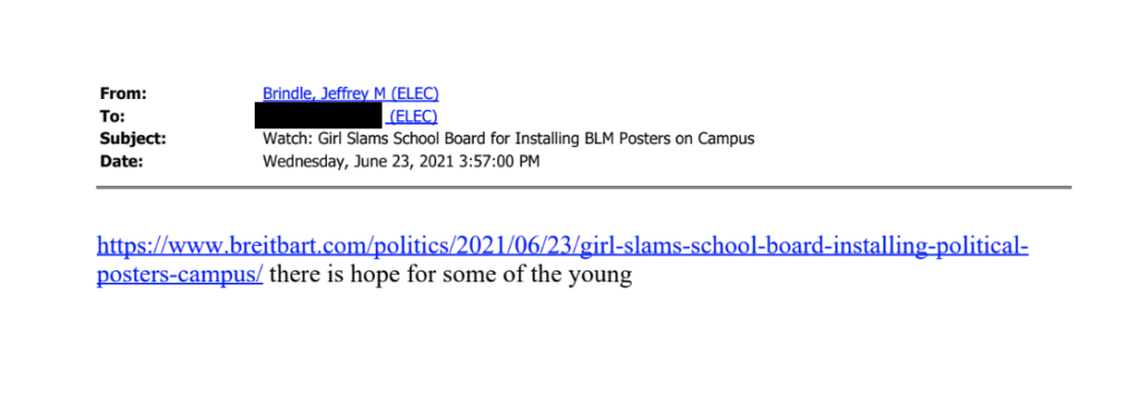 A screenshot of an email.