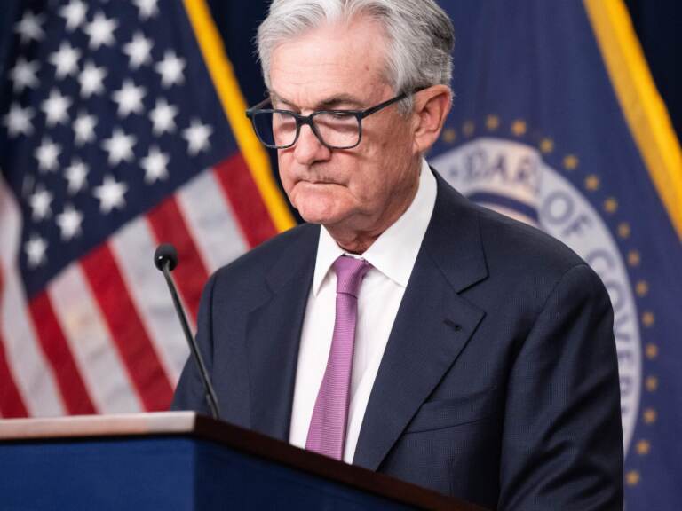 Federal Reserve Board Chair Jerome Powell speaks during a news conference at the Federal Reserve in Washington, DC, on February 1, 2023. - The Federal Reserve slowed its pace of interest rate hikes Wednesday, tempering its aggressive campaign to rein in costs as inflation cools, while signaling the battle is not yet over. The US central bank announced a quarter-point hike to the benchmark lending rate at the end of its two-day policy meeting, taking the rate to a target range of 4.50-4.75 percent. (Photo by SAUL LOEB / AFP) (Photo by SAUL LOEB/AFP via Getty Images)