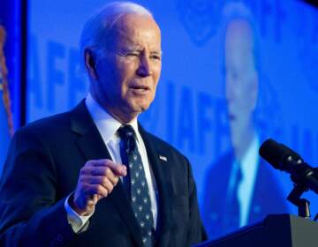 President Biden speaks to the International Association of Fire Fighters at a conference in Washington