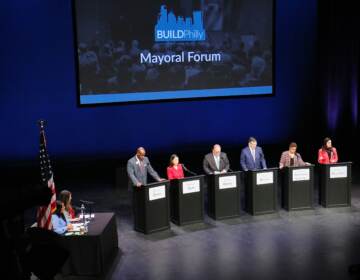 Mayoral candidates on stage