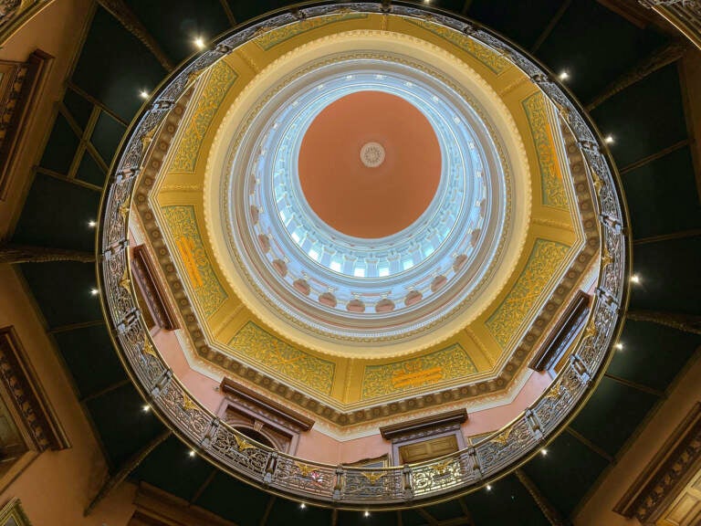 Looking up inside the dome at the N.J. Capitol building