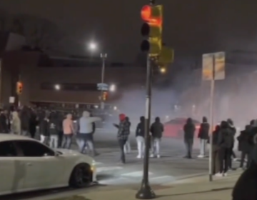 Viewer video shows the smoking rubber and dangerous driving near the Philadelphia Museum of Art on Saturday at 11 p.m. (6abc)