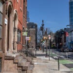 A look down a residential street in Center City.
