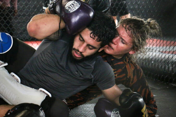 DeAnna Bennett grapples with an opponent during a practice bout at Marquez MMA Gym