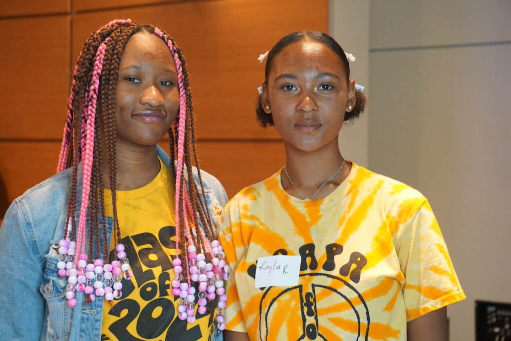 Kayla Rideout and Yolanda Flanders pose for a photo.