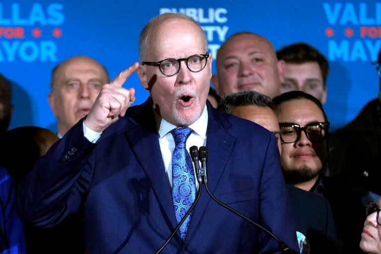 Chicago mayoral candidate Paul Vallas speaks at his election night event in Chicago
