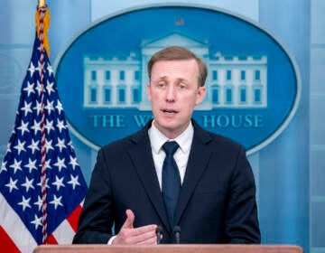 White House national security adviser Jake Sullivan speaks at a press briefing at the White House in Washington