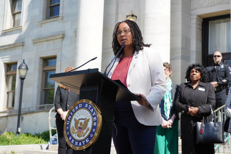 Dr. Monica Taylor, chair of Delaware County Council, believes this project to be an answer to the crisis of maternal health disparities. (Kenny Cooper/WHYY)