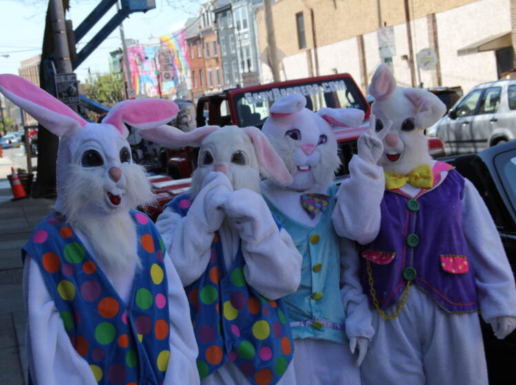 IMG_7912 Rabbits invaded the South Street Easter Promenade and provided attendees with chocolate eggs and bunny ears