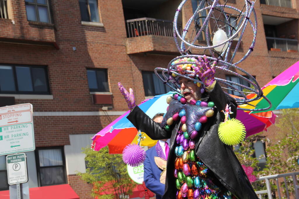 Grand Marshal Henri David welcomed everyone at Sunday's South Street Easter Promenade and came decked out for the occasion