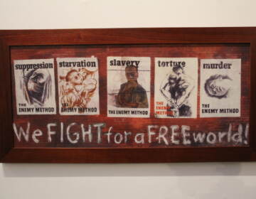 We Fight For A Free World, a piece by Ben Shahn from 1942, focused on the violent and oppressive methods of Fascism and Nazism that can surface in any country