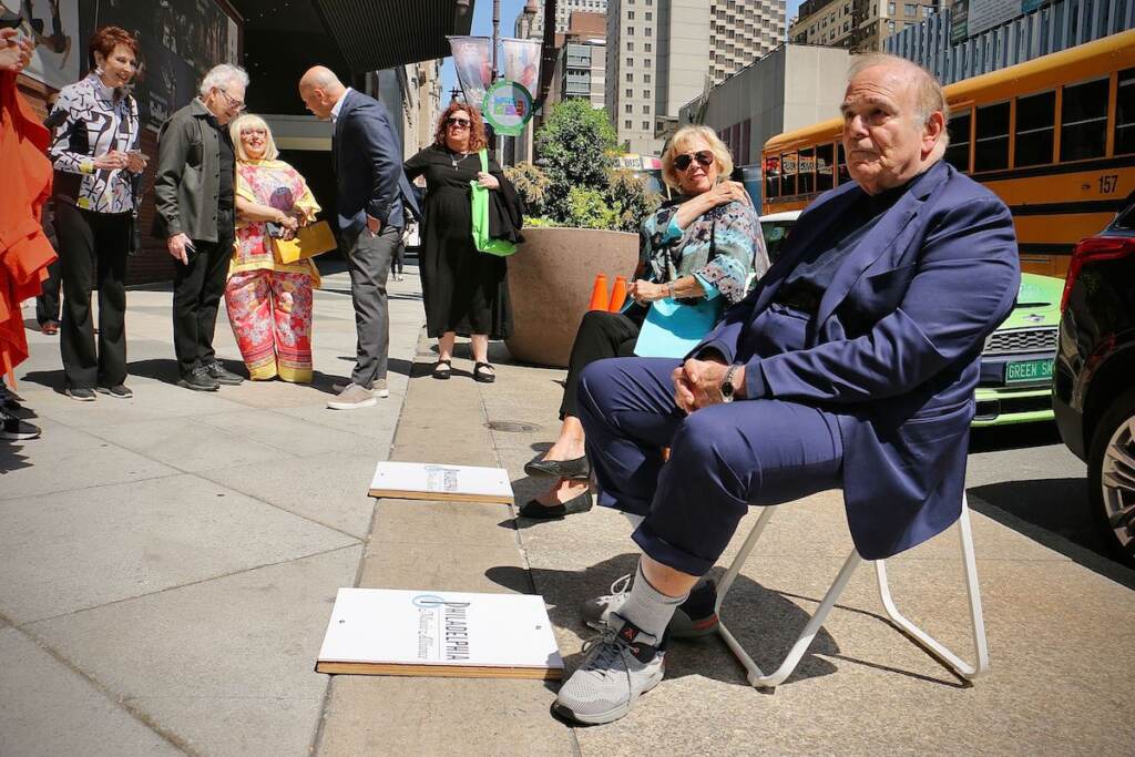 Former Philadelphia Mayor Ed Rendell and his wife, Marjorie, prepare to reveal their stars on the Philadelphia Music Alliance Walk of Fame outside the Kimmel Center