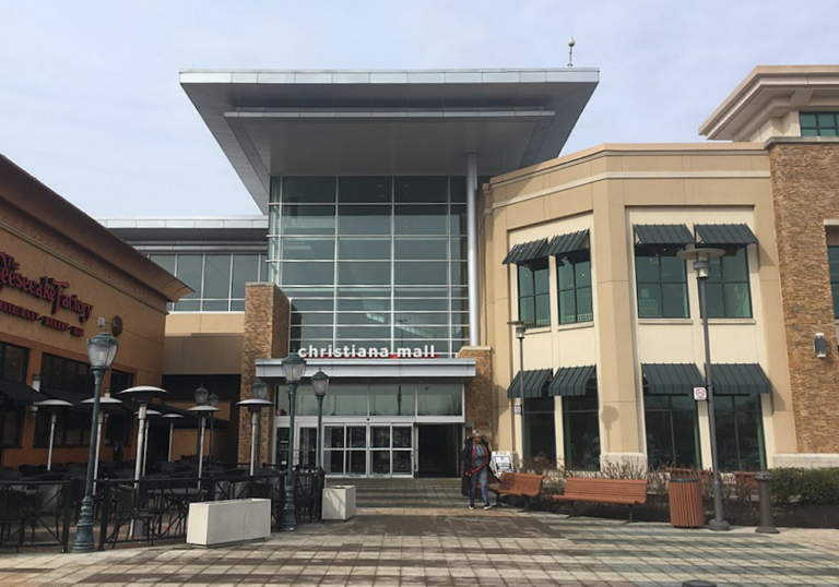 The exterior of Christiana Mall in Delaware.