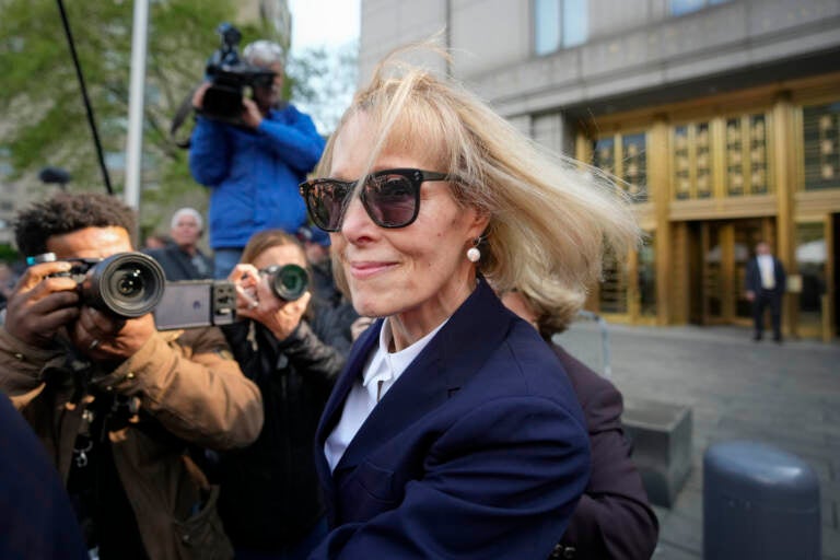 E. Jean Carroll leaving the courthouse.