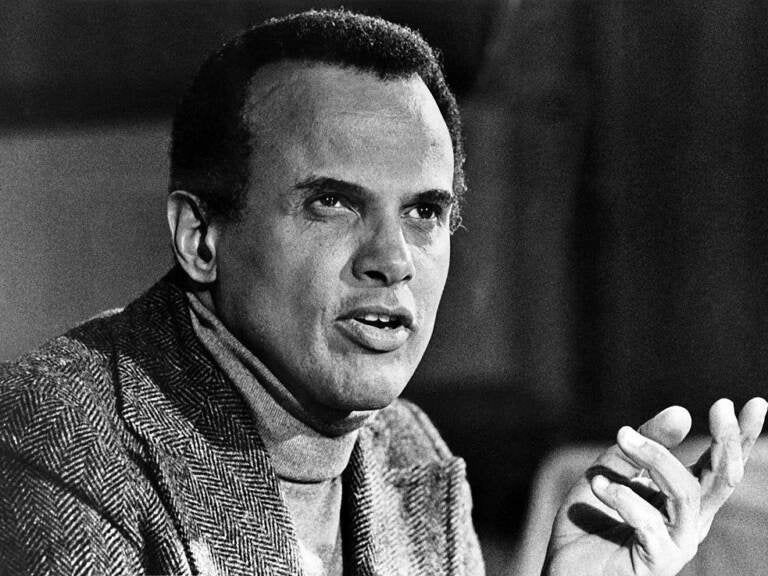 Closeup photo of Harry Belafonte.