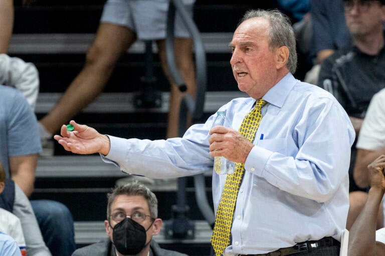 La Salle basketball coach Fran Dunphy during a game.