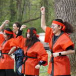 Dancers teach the crowd several styles of Japanese dance