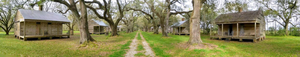 Twenty-two timber cabins, built for enslaved people, are on the Evergreen Plantation in the West Bank of St. John the Baptist Parish, La. 