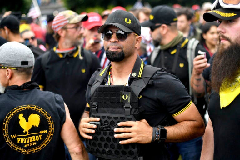 Proud Boys chairman Enrique Tarrio rallies in Portland