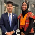 Devin Jiang and Madinah Wilson-Anton pose for a photo