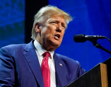 Former President Donald Trump speaks at the National Rifle Association Convention in Indianapolis