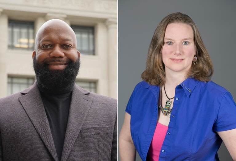 Side by side photos of Ed Brown and Laura Wentz.