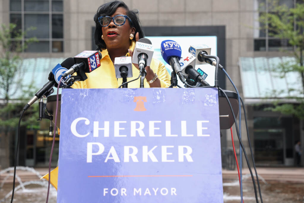 Democratic nominee for mayor Cherelle Parker speaks in Philadelphia