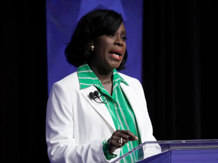 Cherelle Parker takes part in a Democratic primary debate