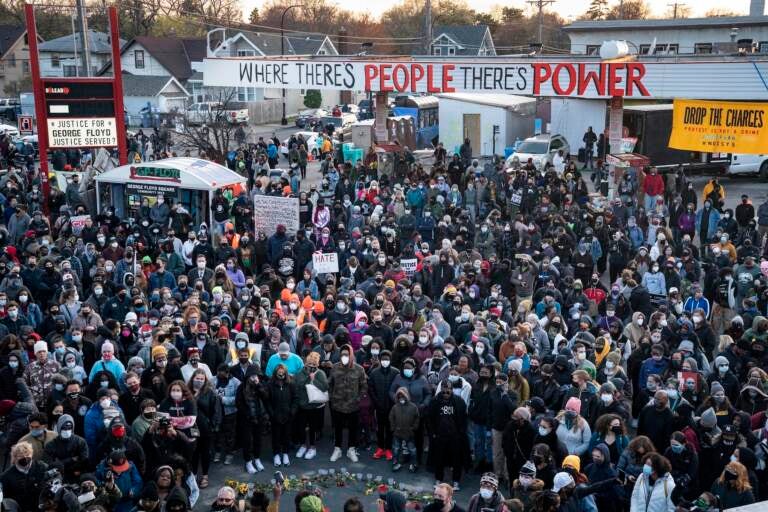 large protest in the street