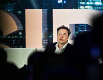 Twitter CEO Elon Musk speaks at the 