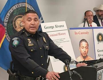 Brownsville Police Chief Felix Sauceda speaks at a news conference in Brownsville, Texas, on Monday