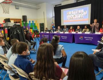 Philadelphia mayoral candidates at a forum hosted at Gloria Casarez Elementary School