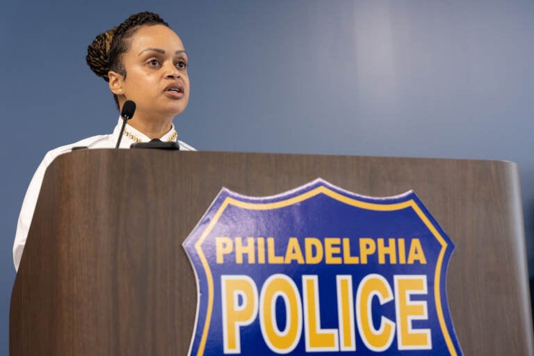 Danielle Outlaw speaking at a podium